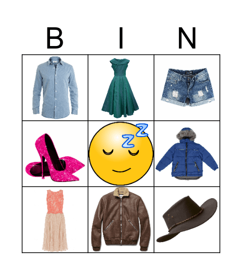 clothes MT Bingo Card