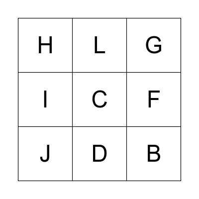 Alphabet Bingo Card