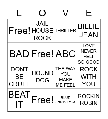 MICHAEL & ELVIS Bingo Card