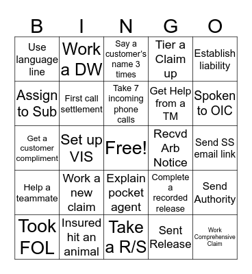 C4 Bingo CS  Bingo Card
