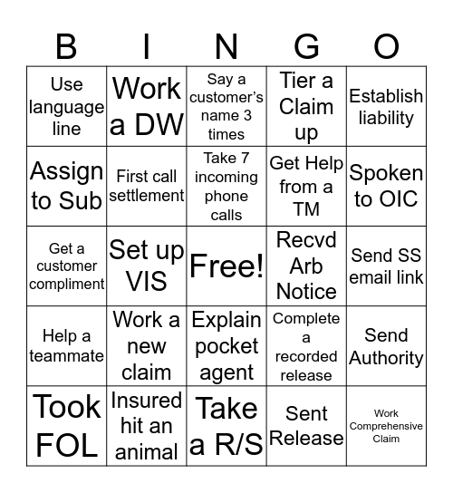 C4 Bingo CS  Bingo Card