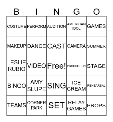DRAMA CAMP BINGO Card