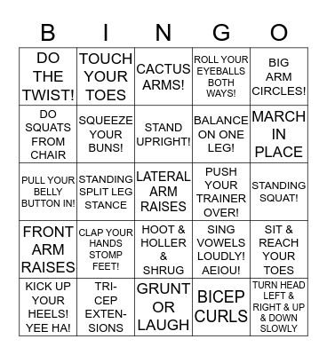 DESERT FLOWER FITNESS FUN! Bingo Card