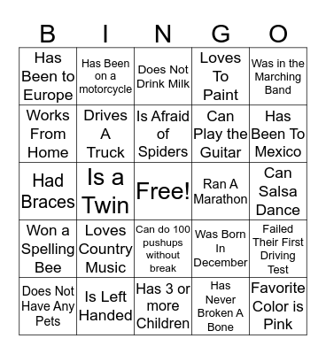 Discover  Bingo Card