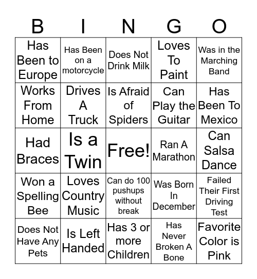 Discover  Bingo Card