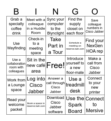 NexGen Bingo Card