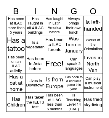 ILAC BINGO Card