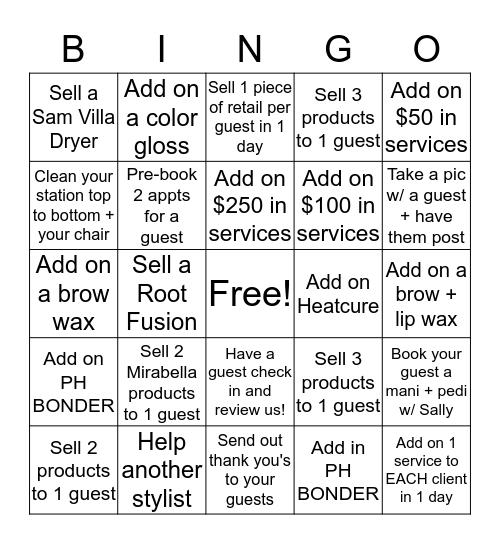 SALON NEFISA BINGO! Bingo Card