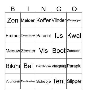 ZOMER KVW Camping Bingo Card