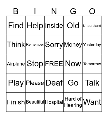 ASL BINGO Card