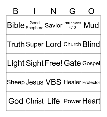 Jesus is Our Superhero  Bingo Card