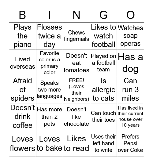 Block Party 2017 Bingo Card