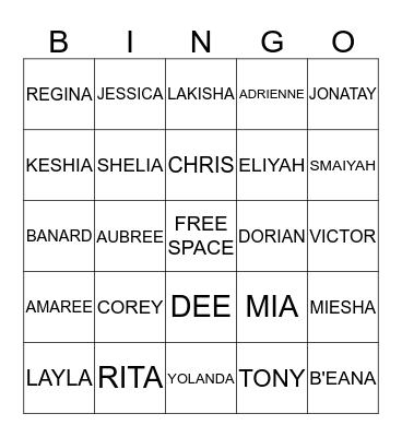 FAMILY BINGO Card