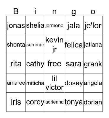 FAMILY BINGO Card