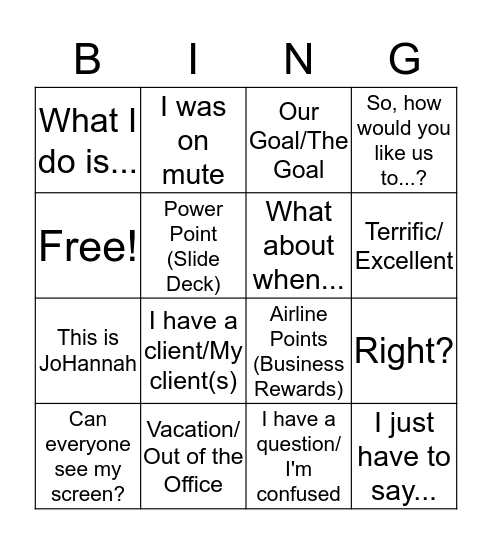 CS Call 8/4/17 Bingo Card