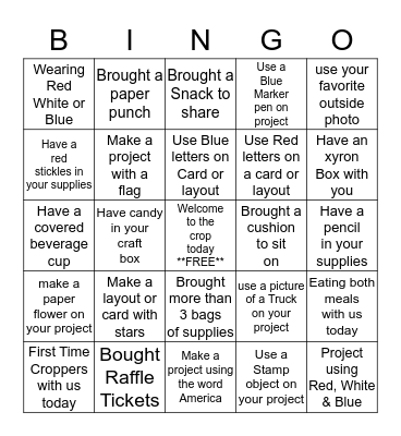 Zion Crop Bingo Card