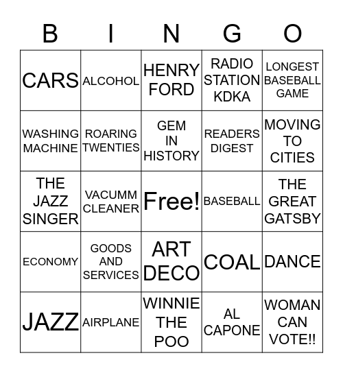 THE NINETIES CLUB Bingo Card