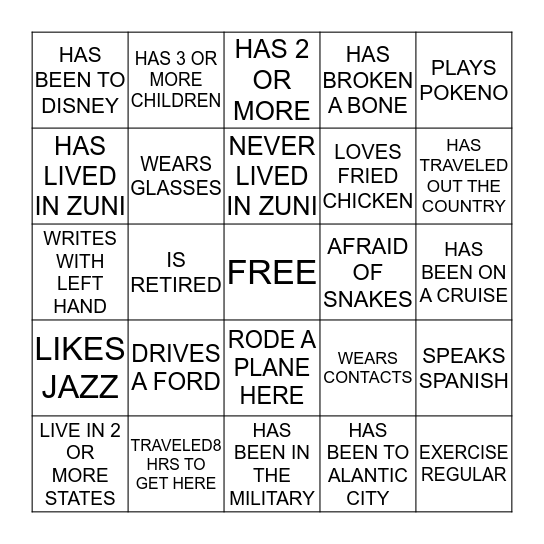 Bingo Card