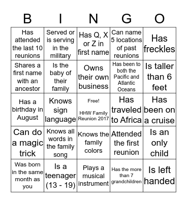 Find Someone Who... Bingo Card