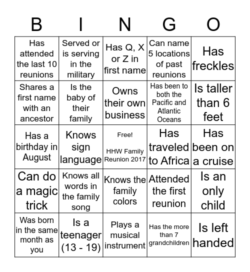 Find Someone Who... Bingo Card