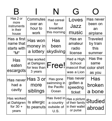 FIND SOMEONE WHO... Bingo Card