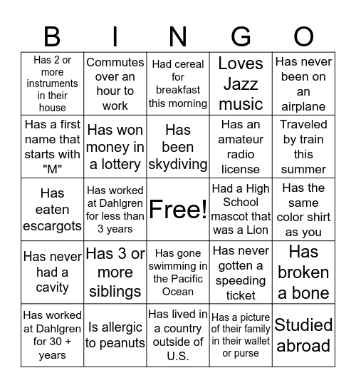 FIND SOMEONE WHO... Bingo Card