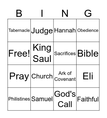 Samuel Bingo Card