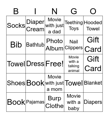 Present Bingo Card