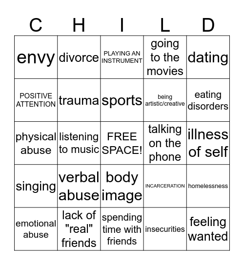 STRESS BINGO Card