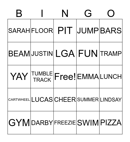 LGA BINGO Card
