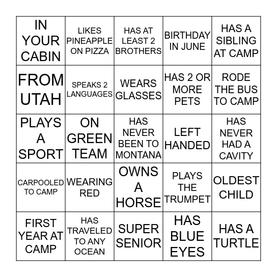 Bingo Card