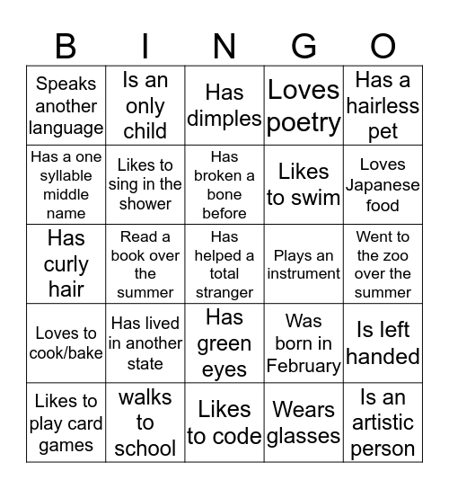 Proper Bingo Card