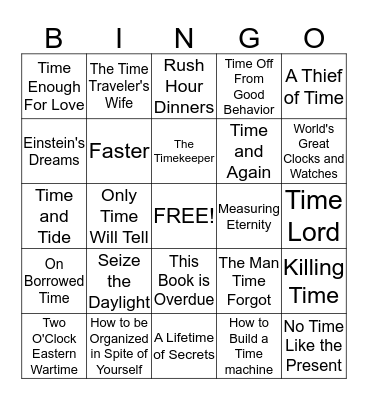 IT'S ABOUT TIME! Bingo Card