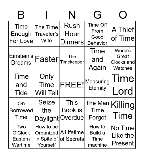 IT'S ABOUT TIME! Bingo Card
