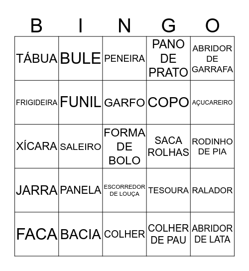 CHÁ DA IULIA Bingo Card