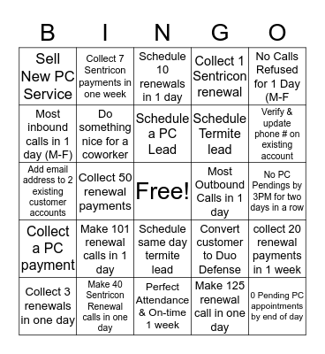 CSR BINGO Card