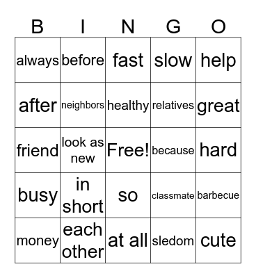 Bingo Card