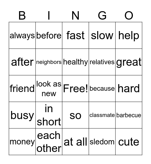 Bingo Card