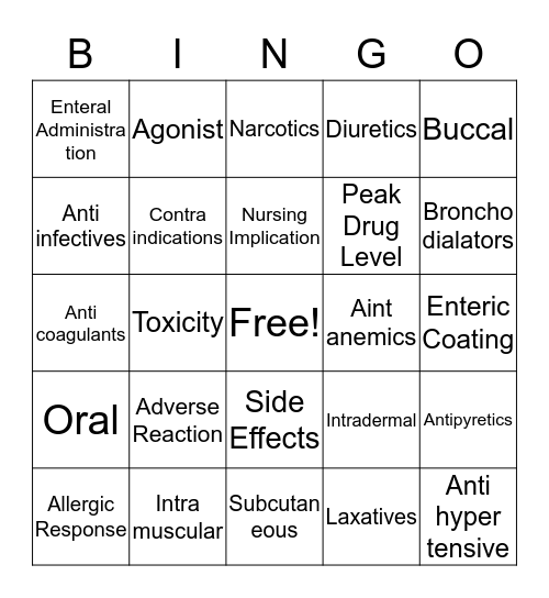 Pharm#1 Bingo Card