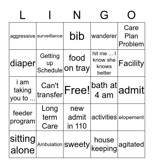 What did we call it? Bingo Card