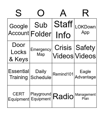 Back to School BINGO Card