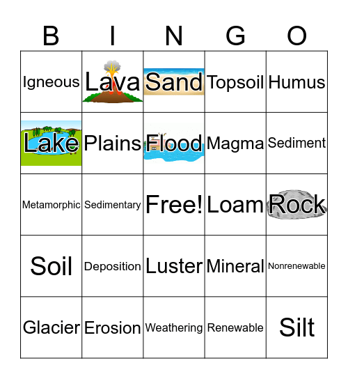 3rd Grade - Earth's Materials Bingo Card