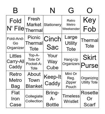 Thirty-One Bingo Card