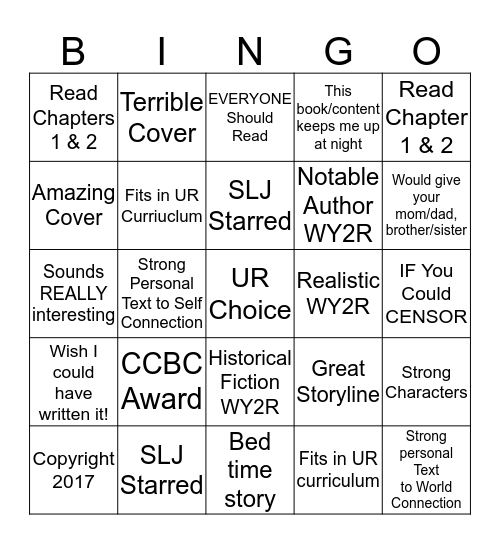 Awards, Books, & More 2! Bingo Card