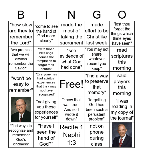 O Remember, Remember Bingo Card