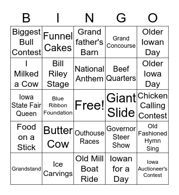 STATE FAIR Bingo Card