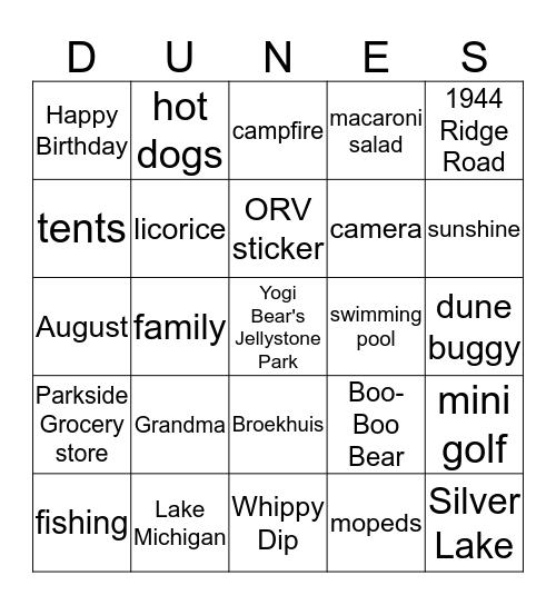 BROEKHUIS BIRTHDAY BASH Bingo Card