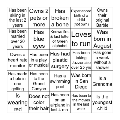 Anyone Who? Bingo Card