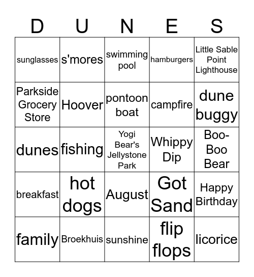 BROEKHUIS BIRTHDAY BASH Bingo Card