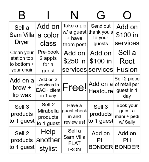 SALON NEFISA BINGO! Bingo Card